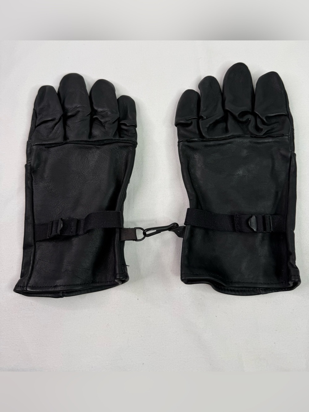 Vintage Black Leather Gloves Nationwide Glove Company Military Size 5